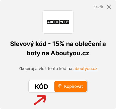 About You kupón modal