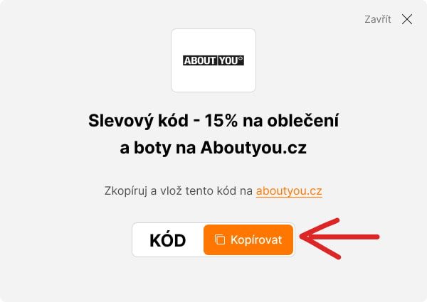 About You kupón modal