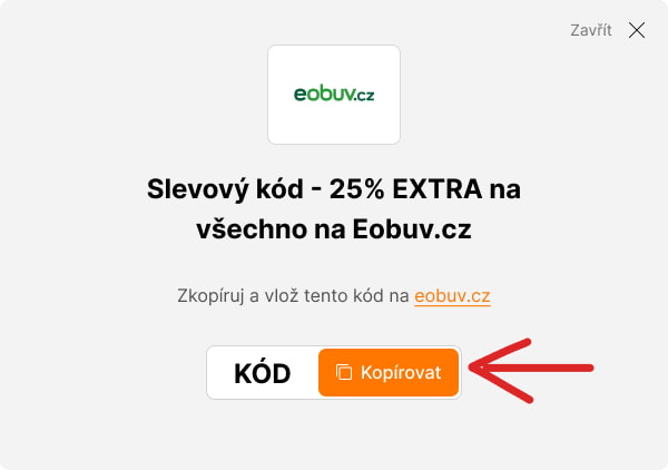 Eobuv kupón modal