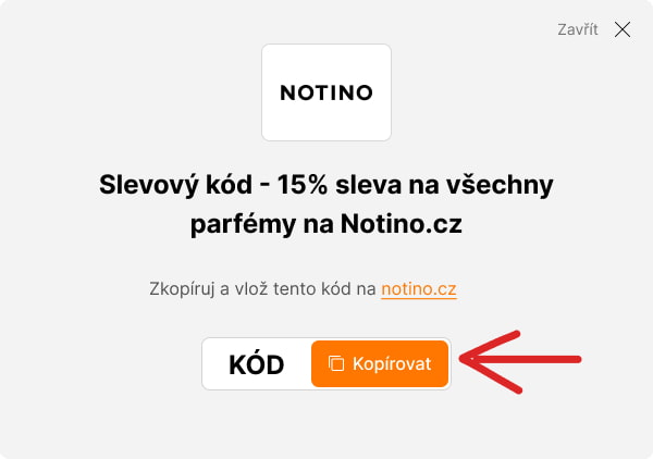 Notino kupón modal