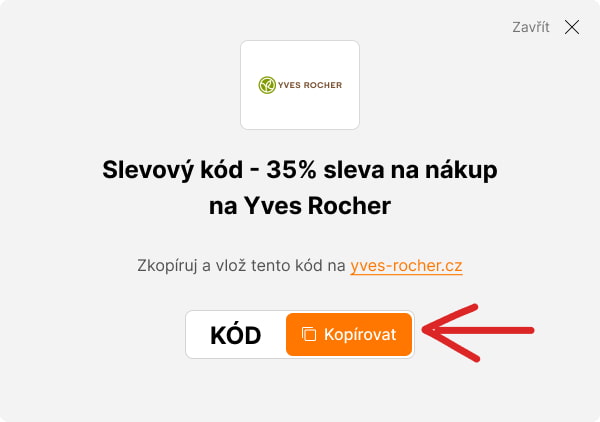 Yves rocher kupón modal